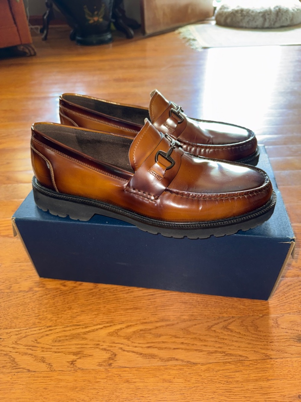 Cole Haan Men’s Tan/Brown Leather Bit Loafers - Picture 4 of 8